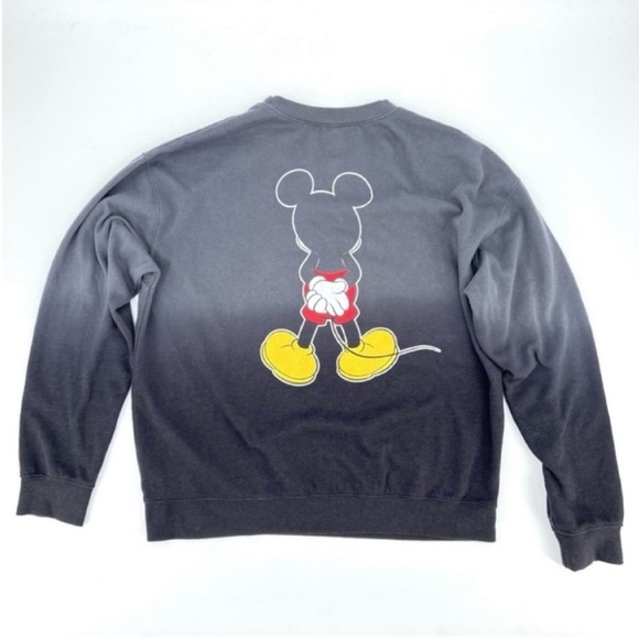 Disney Mickey Mouse Black Gray Ombre Front and Rear View Sweatshirt size XL - Picture 5 of 5